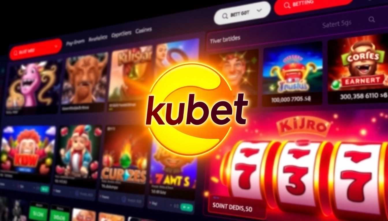 Hoạt động trực tuyến của platform kubet, trình diễn các trò chơi casino hấp dẫn, nổi bật logo và giao diện tươi sáng, thể hiện sự chuyên nghiệp và hấp dẫn của hệ thống.