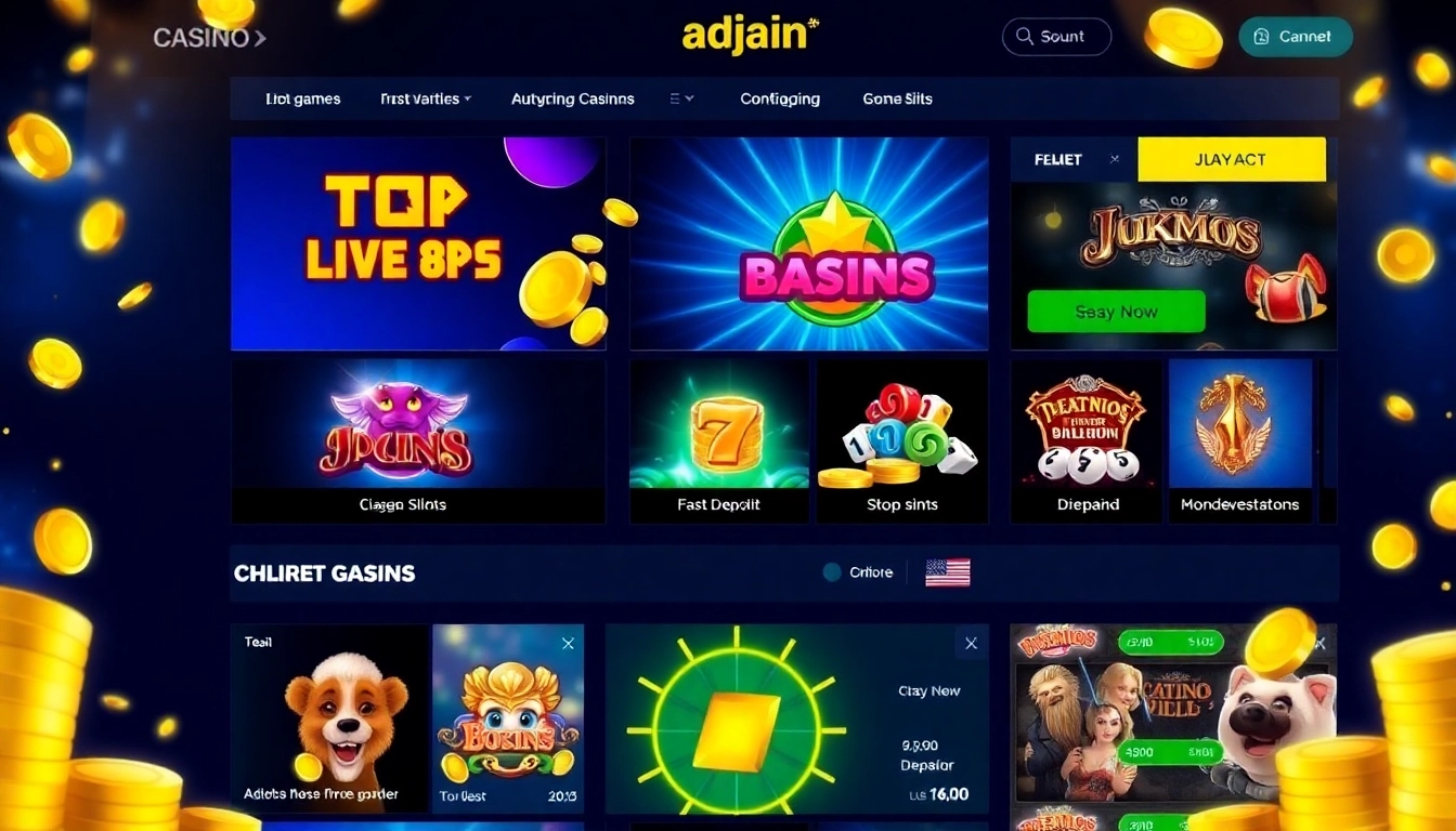 Men toto actively playing slot machines with bright visuals and large jackpots, emphasizing trust and high RTP in a lively casino environment for online users.