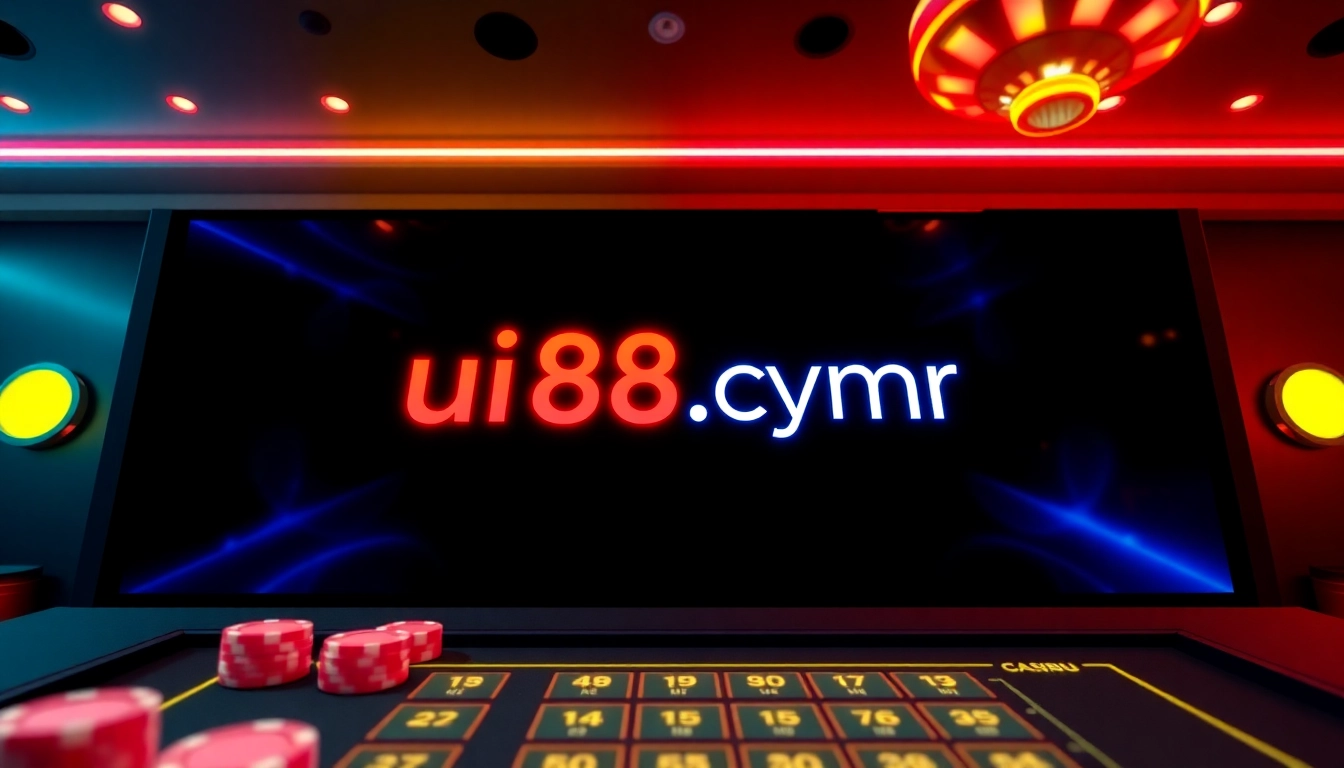 Promotional image of uu88.cymru's online gaming platform with engaging interface and vibrant neon design, inviting users to participate in exciting betting experiences.