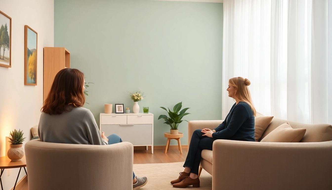 Psychoterapia Lublin session in a cozy, welcoming space with a therapist and client fostering trust and open communication for mental health support.