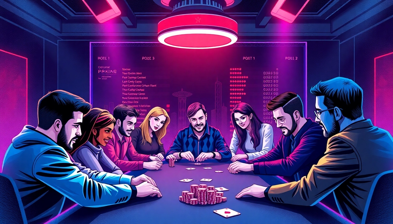 Explore the best pokerbros clubs with vibrant visuals of online poker gameplay and active players for engaging experiences.