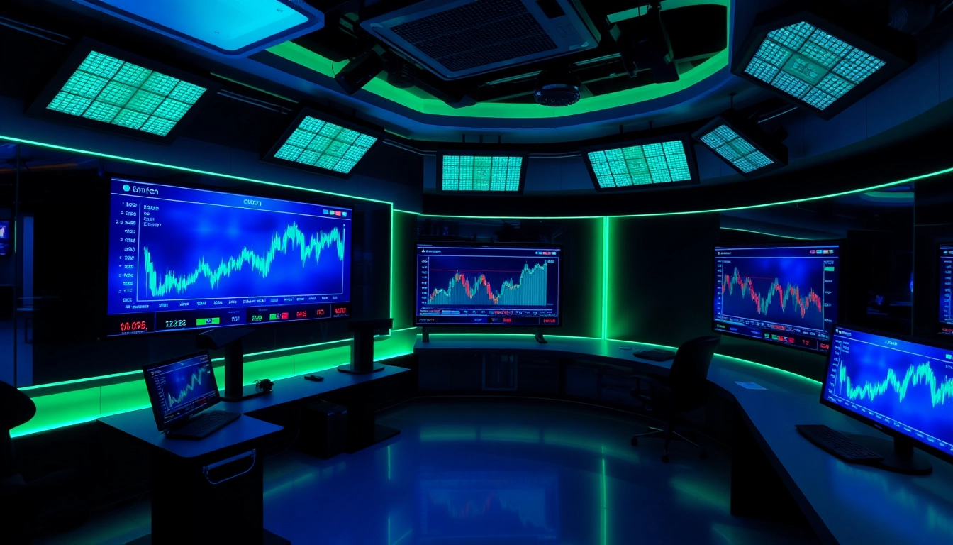 Crypto news stories on digital screens with financial charts and headlines, highlighting latest