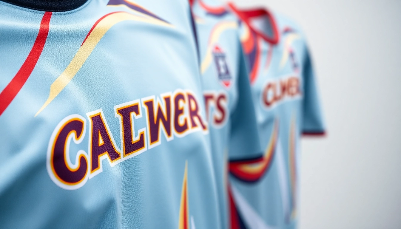 Showcase of durable sublimation uniforms featuring bold team logos and vibrant colors, highlighting customization and high-performance fabric.