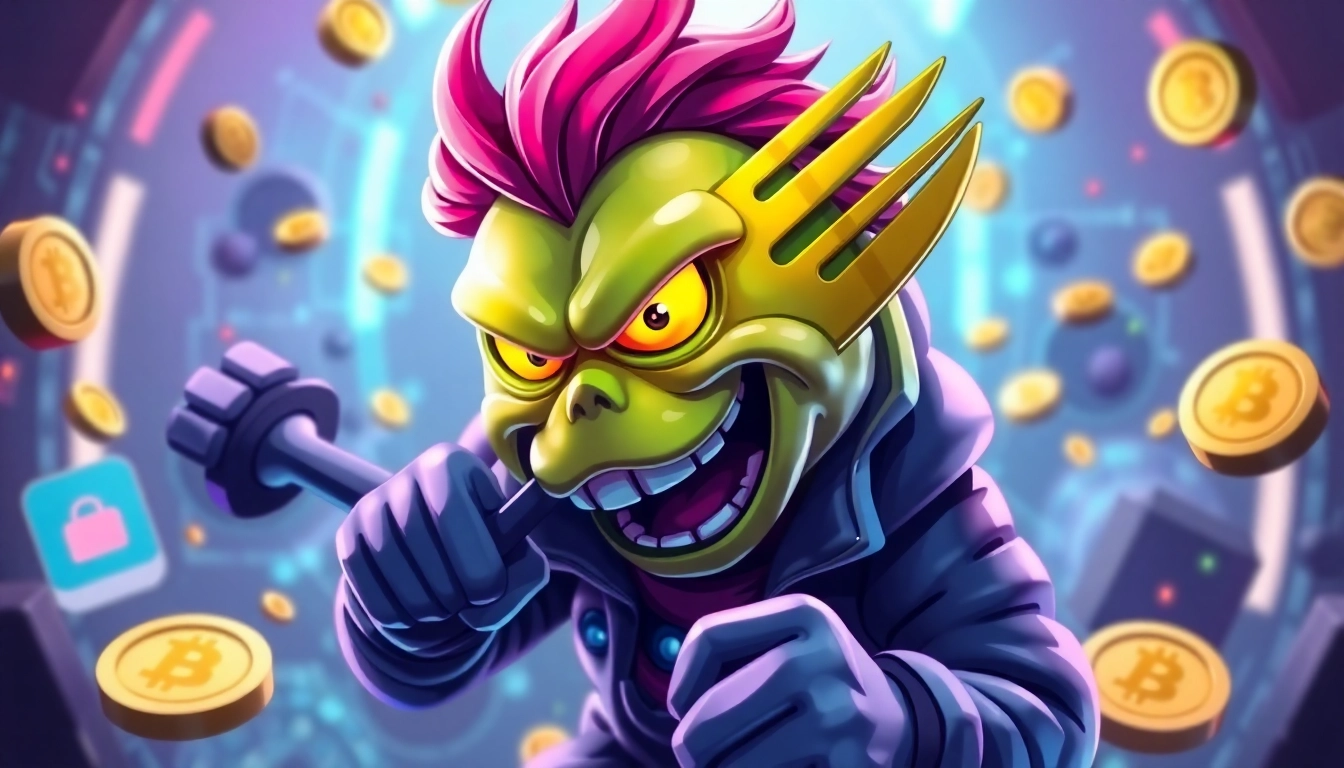 A detailed illustration of an Angry Pepe Fork Collectible token representing gaming and meme