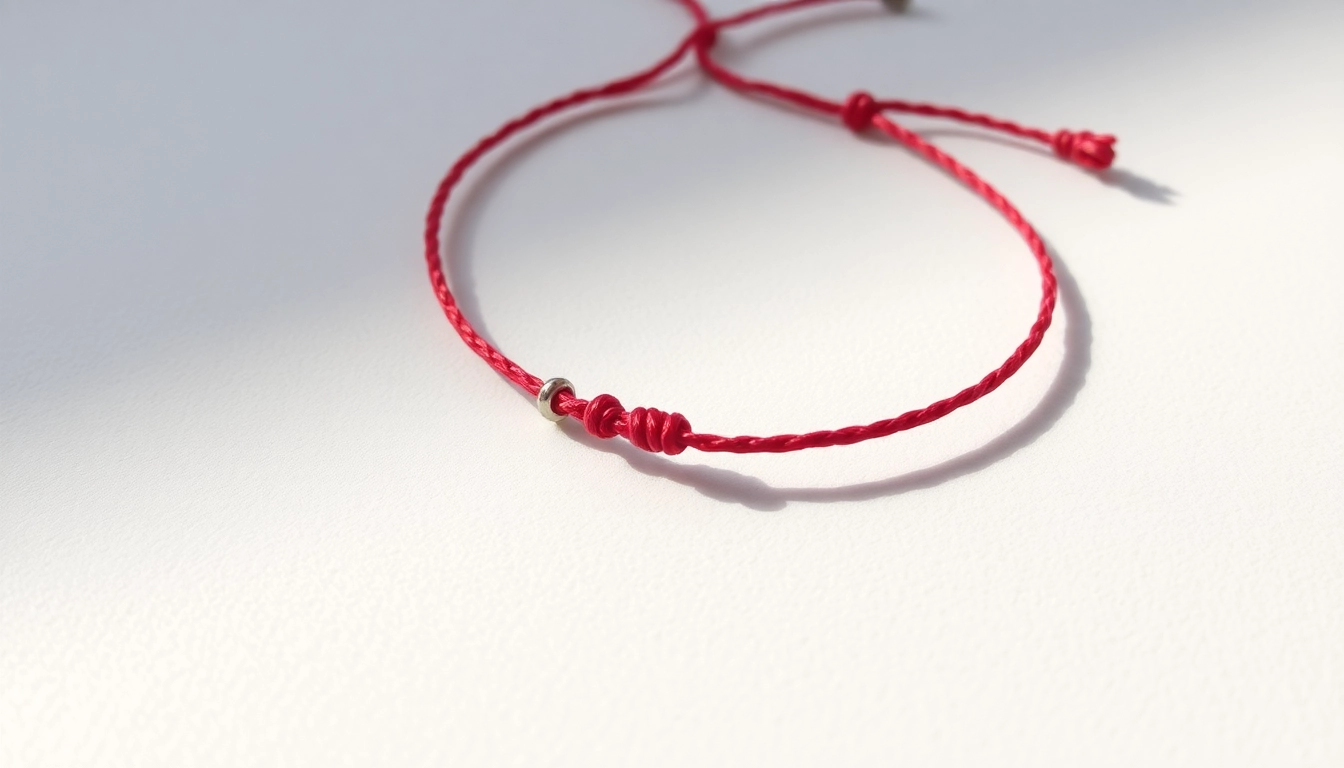Stylish red string bracelet with silver details, perfect for fashion accessories and meaningful
