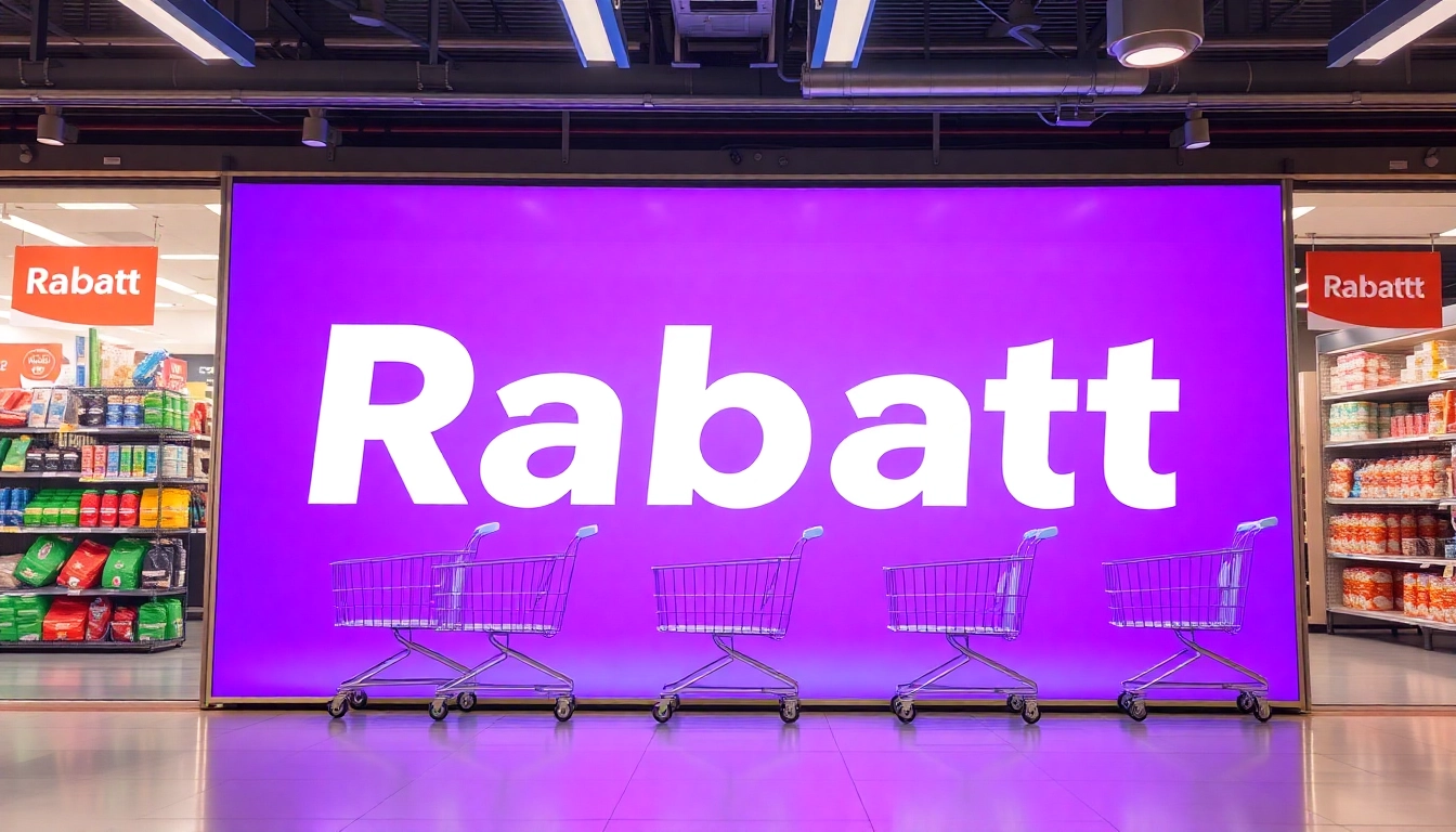 Promotional Rabatt banner showcasing shopping discounts and savings for savvy shoppers in a