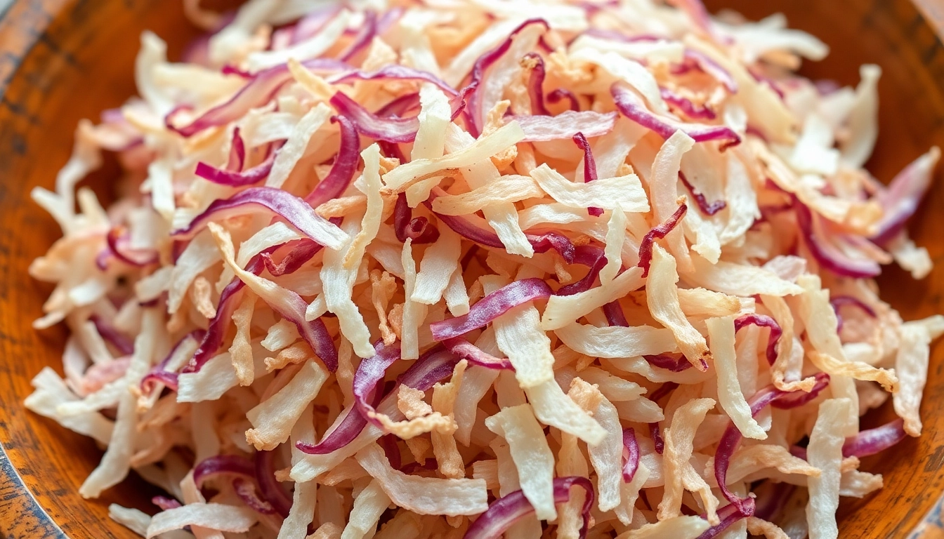 High-quality dehydrated white onion flakes displayed in a bowl, highlighting texture and