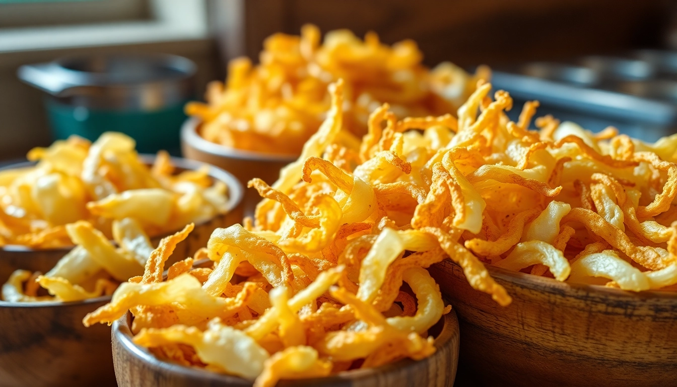 High-quality dehydrated white onion slices displayed in bowls for gourmet cooking, emphasizing